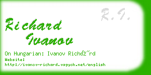 richard ivanov business card